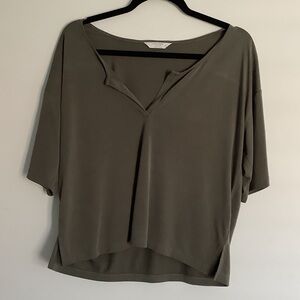 Lucky Brand Khaki Women's Short Sleeve Top